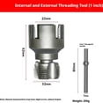 thumbnail image 3 of DTREELS 4 in1 Water Pipe Wrench & Threader, Pipe Tapping and Threading Tool, Integrated Internal & External PipeThreading Tool, for 1/2, 3/4 and 1 Water Pipes, Drill Driven Plumbing Repair Set, 3 of 8