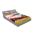 thumbnail image 2 of Ambesonne Colorful Fitted Sheet & Pillow Sham Set, Fall Morning Mountain, Queen, Multicolor, 2 of 2
