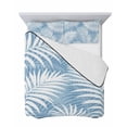 thumbnail image 7 of Quilts Twin-XL Size Bedding Set, Blue Palm Leaf Lightweight Quilted Comforter, Summer Coastal Botanical Tropical Soft Reversible Bedspread Coverlet with Pillow Covers for All Season, 68" x 98", 7 of 7