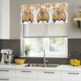thumbnail image 4 of Squirrel Truck Fall Curtain Valances for Windows, Kitchen Valance Window Treatments Panel 2 Pack, Autumn Floral Botanical Orange Rod Pocket Short Curtains for Bathroom Bedroom 60 x 18 Inch, 4 of 8