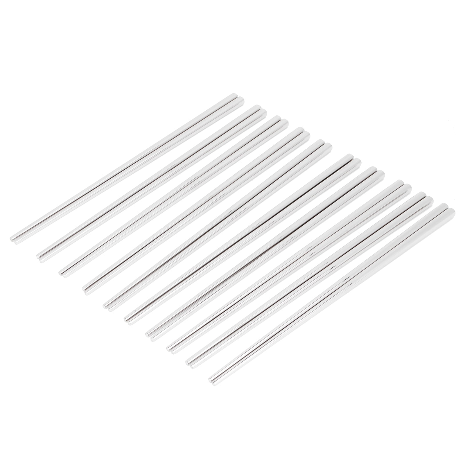 x 6 pairs Spoon & Chopsticks Korean Stainless Steel Fine Quality Check shape 
