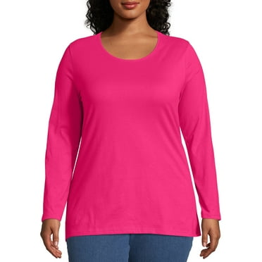 Just My Size Women's T-Shirt, Plus Size Long Sleeve Cotton Tee Size 3X