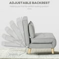 thumbnail image 4 of HOMCOM Modern Rubber Wood Metal Polyester Linen Solid Print Adjustable Backrest Chair, Light Gray, 4 of 9