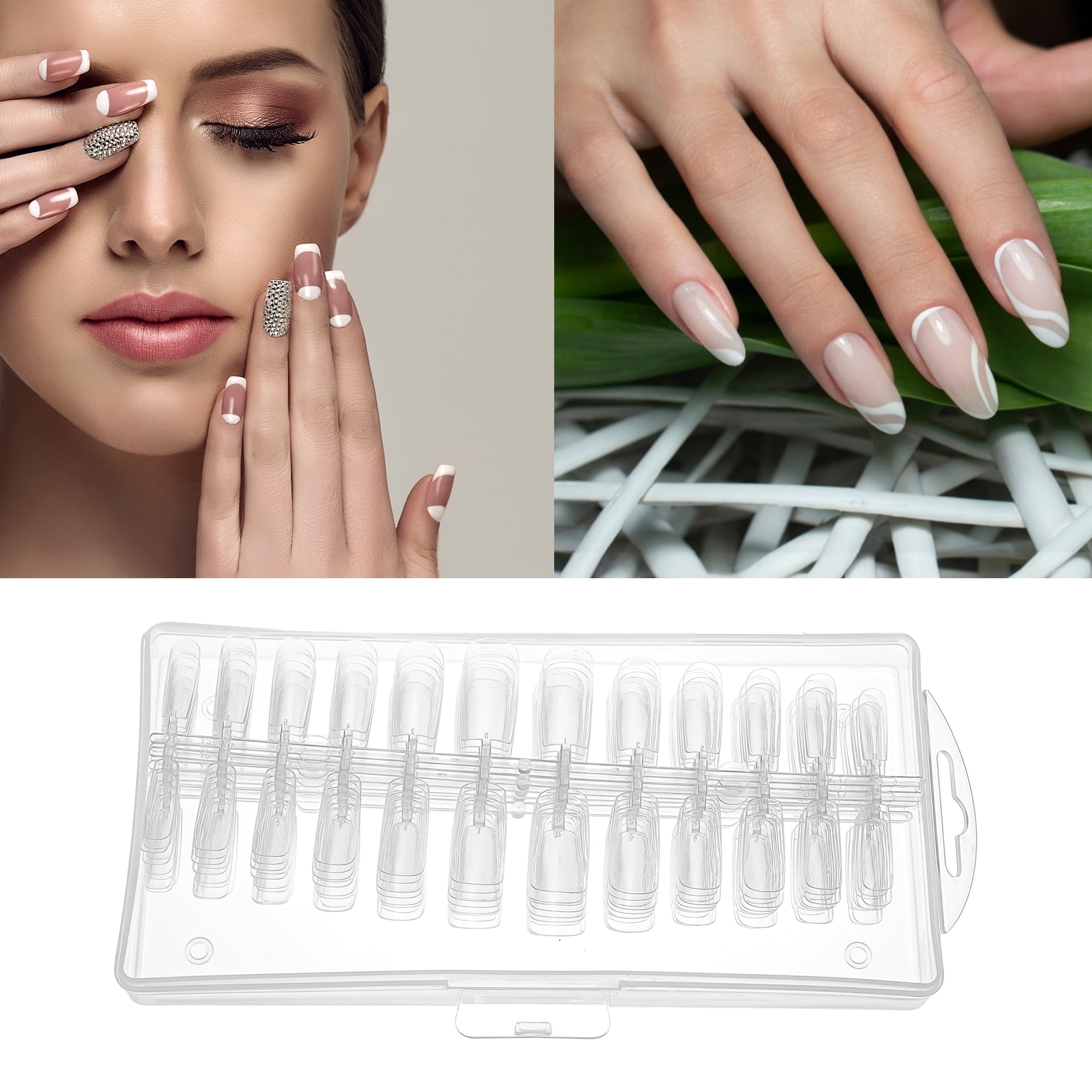 Unique Bargains No Trace Fake Nails 240 Pcs [Medium Rectangle]