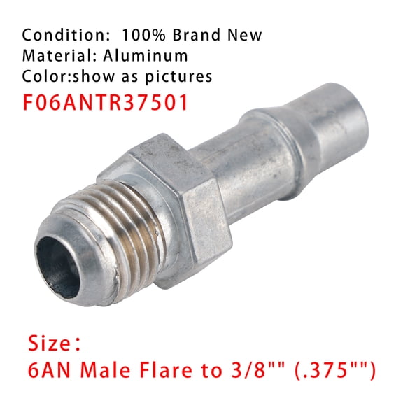 6AN Male Flare to 3/8" (.375") Transmission Cooler Quick Disconnect Adapter