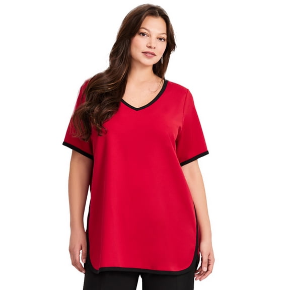 Avenue Women's Plus Size Contrast Top