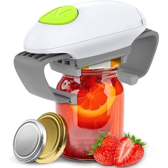 Electric Jar Opener For Seniors With Arthritis,Automatic Jar Opener,Electric Bottle Opener,Jar Opener For Weak Hands,The Hands Free Jar Opener With Less Effort To Open (White)