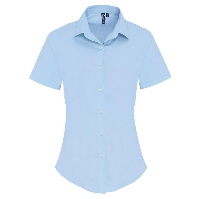 Premier Chemise Habillée Extensible à Manches Courtes pour Femmes