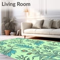 thumbnail image 2 of ODIKA 8'x10' Machine Washable Non-Slip Area Rug, Exotic Plumage Botanical Jacobean Vintage Inspired High Traffic Rug, Green, 581435, 2 of 7