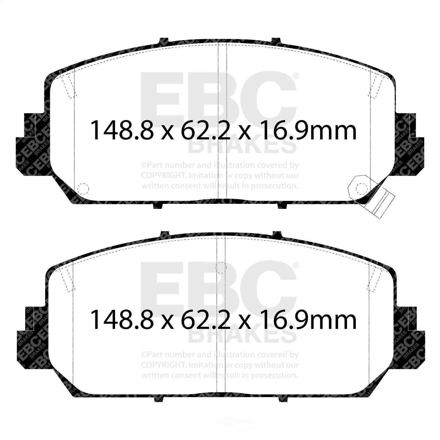 EBC Brakes Redstuff Premium Fast Street Pad For All Engine Sizes Fits select: 2016-2017 HONDA ACCORD, 2016-2022 ACURA ILX