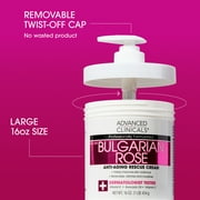 Advanced Clinicals Anti Aging Bulgarian Rose Cream For Moisturizing Dry Skin, 2-Pack, 16oz