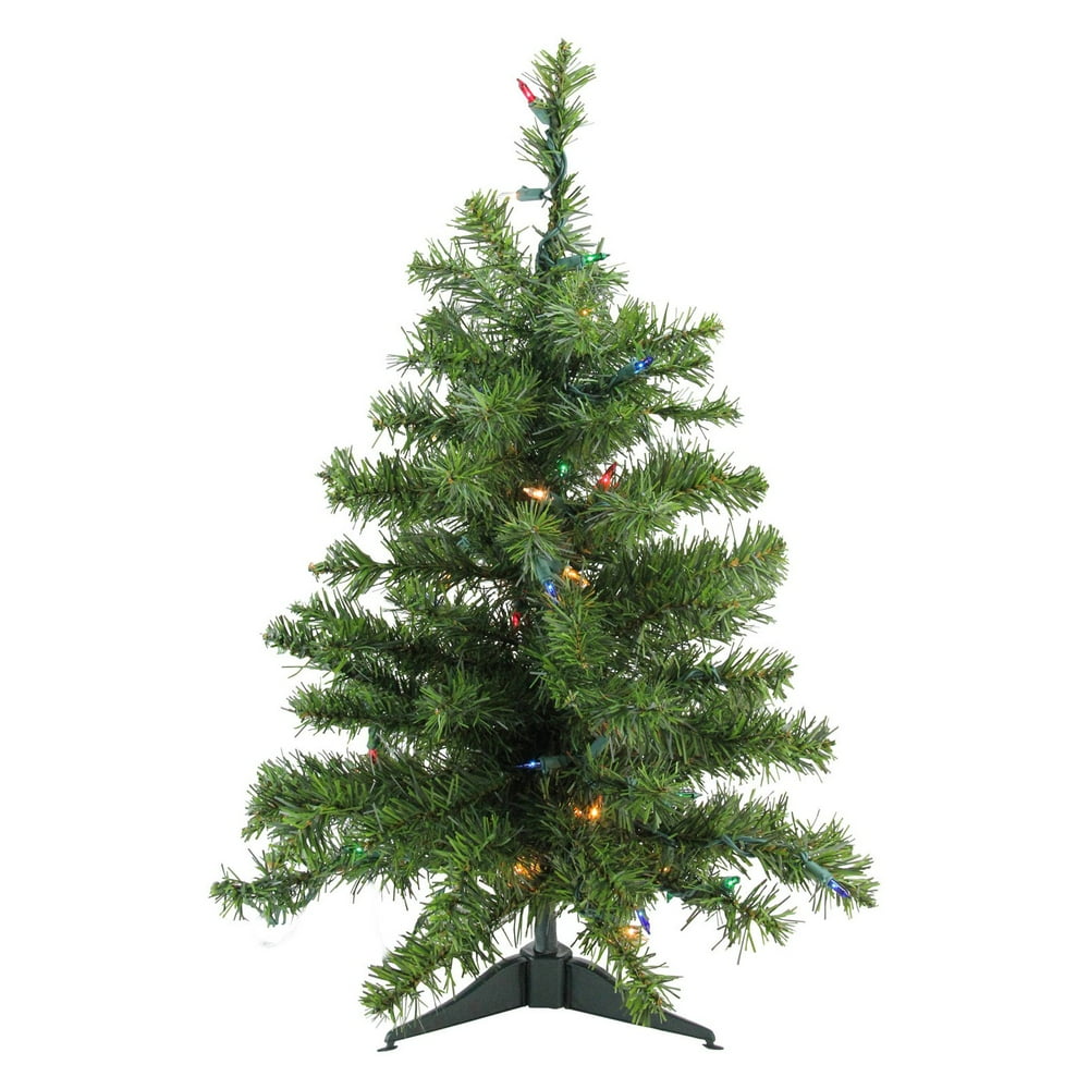 Darice 2 ft. Pre Lit Natural 2 Tone Pine Artificial Tabletop Christmas ...