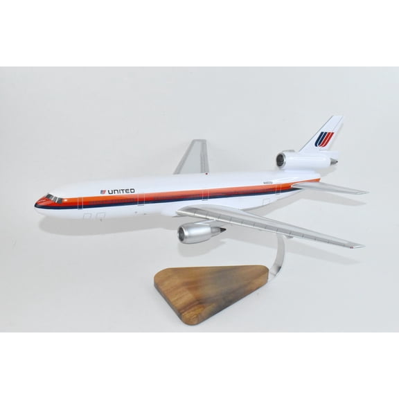 United 1986 DC-10-10, 18 inch Mahogany Model