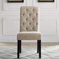 thumbnail image 3 of Solid Wood Armless Dining Chairs, 2 in Tan / Add Charm to Dining Room, 3 of 3