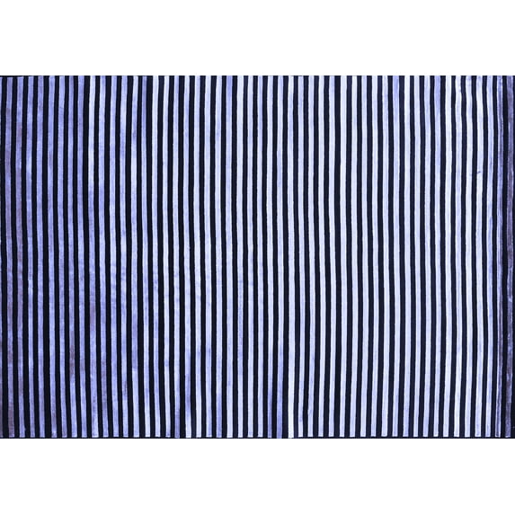 Ahgly Company Machine Washable Indoor Rectangle Abstract Blue Contemporary Area Rugs, 2' x 5'