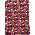 thumbnail image 2 of Marvel Spider-Man Fleece Throw Blanket 45" x 60" Web Slinging All-Over Blue Red, 2 of 2