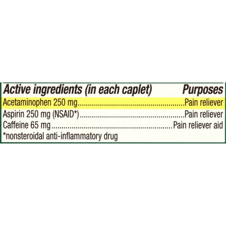 Excedrin Migraine Relief Caplets Acetaminophen, Aspirin and Caffeine, 100 Count