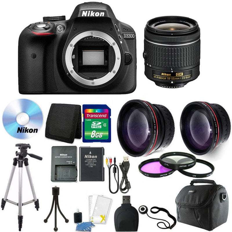 molestarse Lograr Punto Nikon D3300 Digital SLR Camera with 18-55mm + Top Accessory Kit! -  Walmart.com