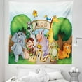 thumbnail image 1 of Zoo Tapestry, Zoo and the Animals in Nature Welcoming Playful Outdoors Forest Landscape, Fabric Wall Hanging Decor for Bedroom Living Room Dorm, 5 Sizes, Multicolor, by Ambesonne, 1 of 1