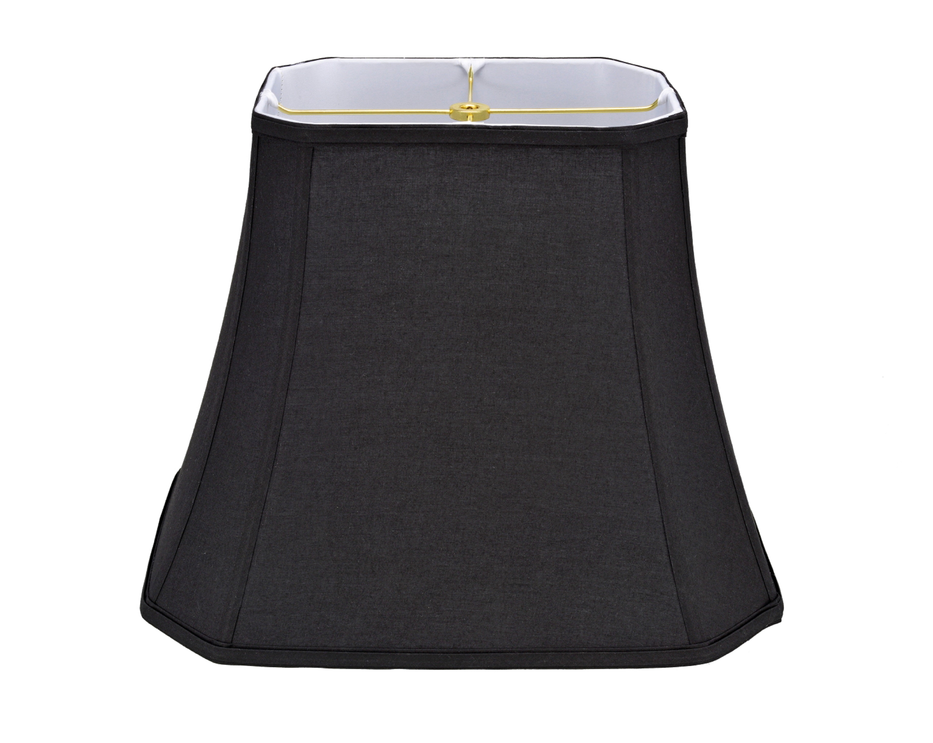 Aspen Creative 34046 Transitional Oblong Cut Corner Bell Spider Construction Lamp Shade in Black, 12" wide (10" x 12" x 13")