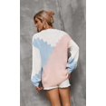 thumbnail image 3 of Women Sweaters-Oversized Chunky Knit Color Block Drop Shoulder Batwing Sleeve Pullover Sweater Tops, 3 of 7