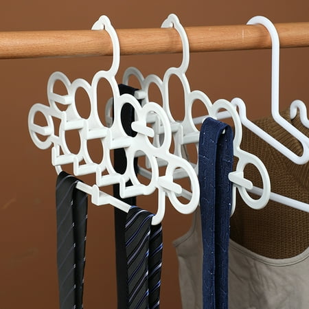 ifundom 2-Pack White Multifunctional Tie Hooks for Belts Scarves Shawls - PP Wardrobe Storage Organizer