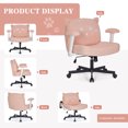 thumbnail image 2 of Criss Cross Legged Chair with Wheels and Flip-up Arms, Ergonomic Wide Seat Computer Desk Chair, Comfortable Home Office Computer Chair 300lbs, 2 of 9