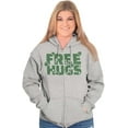 thumbnail image 4 of Free Hugs Cute Optimistic St. Pattys Zip Up Hoodie Men's Women's Brisco Brands L, 4 of 6