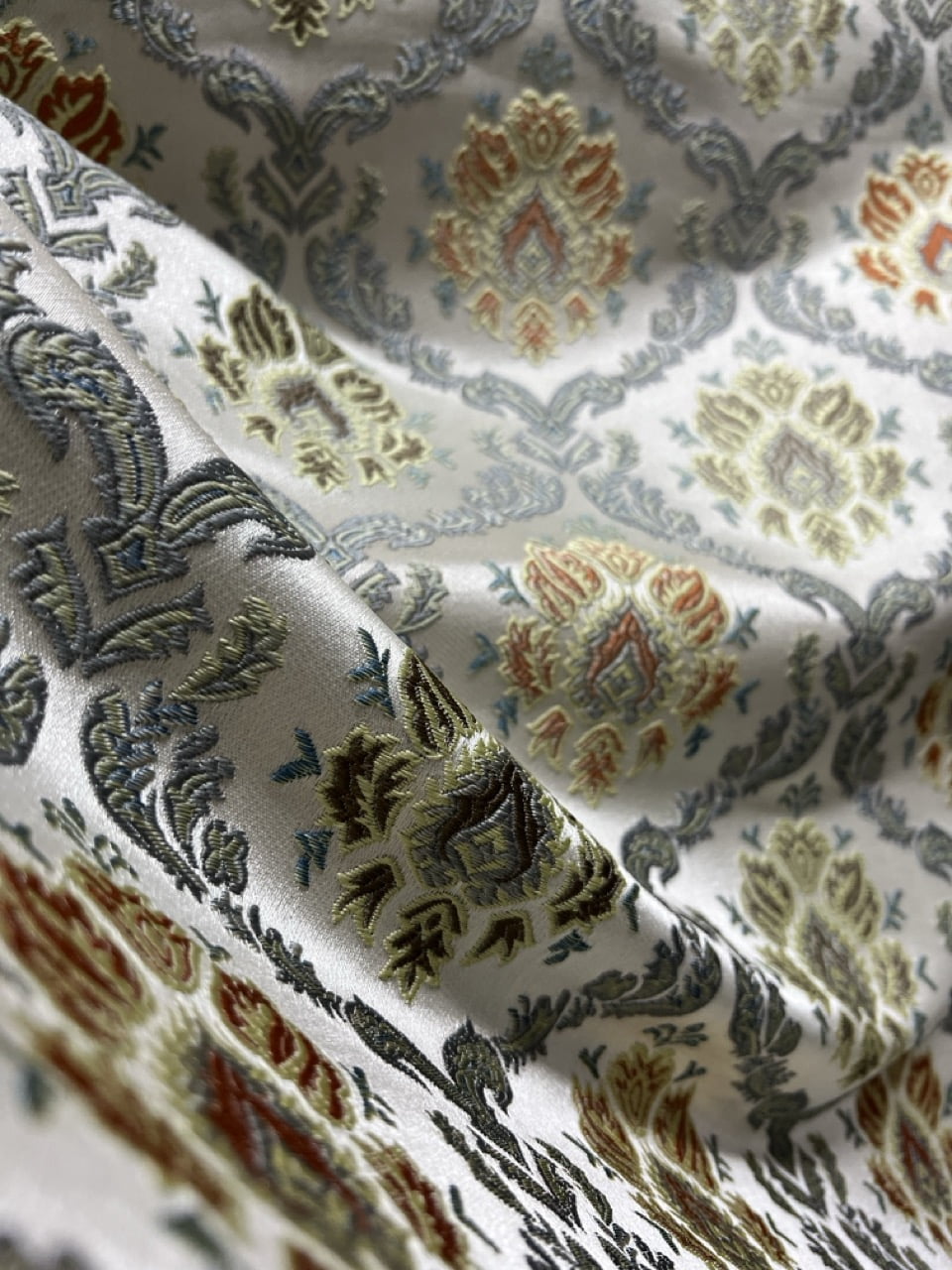 Decora Furnishings Luxurious Woven Jacquard Classic Damask Design Heavy Furnishing Fabric for Upholstery, Window Treatments, Craft Renaissance Rococo Victorian - 54" Width - Fabric by The Yard (Rust)