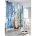 thumbnail image 3 of Fsddascl Coastal Nautical Shower Curtain Set - Small 36" x 72" Washable Bathtub Curtain with 12 Hooks, Summer Ocean Shell Seaweed Waterproof Fabric Stall Shower Curtains for Bathroom/Bathtub Décor, 3 of 6