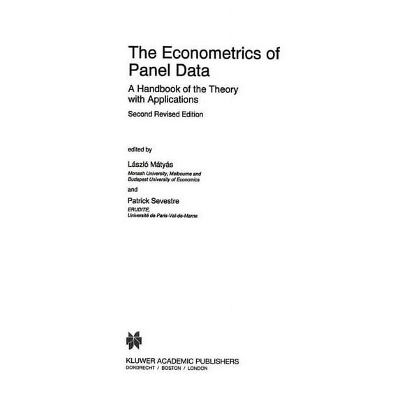 Advanced Studies in Theoretical and Appl The Econometrics of Panel Data: A Handbook of the Theory with Applications, Book 33, (Paperback)