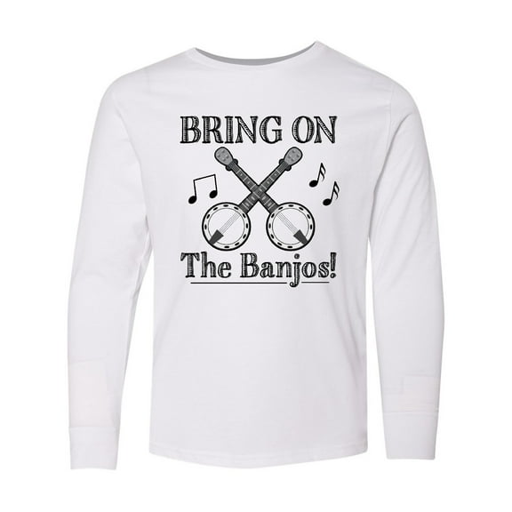 Inktastic Banjo Music Bluegrass Long Sleeve Youth T-Shirt