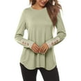 thumbnail image 2 of GigrtiJin Long Sleeve Shirts for Women Casual Round Neck Loose Pullover Tops Fashion Comfy Going out Basic Blouse, 2 of 6