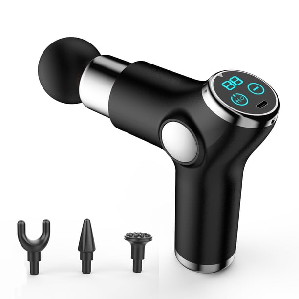 Masajeador eléctrico Pistola fascial Pistola de masaje muscular con vibración de frecuencia variable de 6 niveles Masajeador muscular para aliviar el dolor Masajeador corporal eléctrico portátil silen