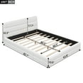 thumbnail image 4 of Queen Size Upholstered Platform Bed Frame with Berber Fleece Headboard Wood Slat Support Easy Assembly No Box Spring Needed, White, 4 of 9