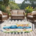 thumbnail image 4 of Black Plaid Easter Round Area Rug 6Ft Washable Circle Rugs for Bathroom Office, Truck Spring Floral Bunny Animals Rustic Non-Slip Carpet Floor Mats Indoor Outdoor Carpet Runner Aesthetic Home Decor, 4 of 8