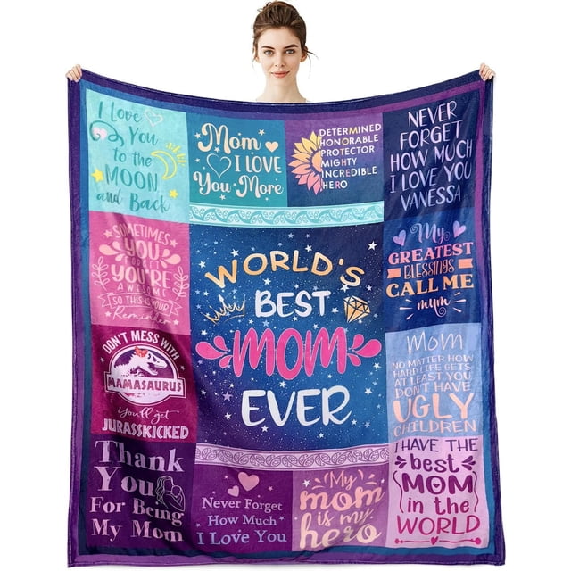 LHSHID to My Mom Blanket Mom Gifts from Daughter and Son Mom Birthday Gift Gifts for Mom Throw Blankets Gifts for Mother''s Day Best Mom Ever Flannel Bedding Blanket Soft Throw Blanket 60x80in