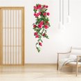 thumbnail image 1 of Baohd Artificial Rose Garland Simulation Flower Vine Floral Decor Wall Hanging Plastic artificial Flower Rattan, Rose Red, 1 of 8