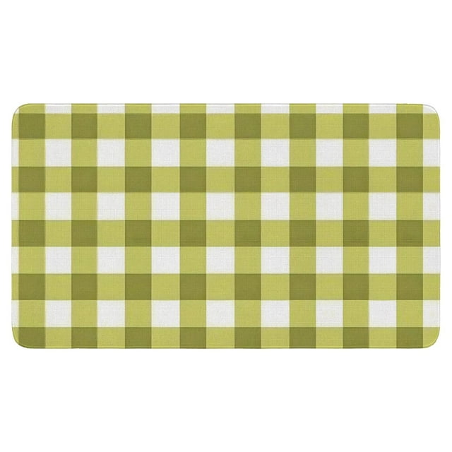 Classic Pink Buffalo Plaid Rug - 30x17in, Non-Slip, Absorbent, Perfect for Front Door Mats, Porch, Kitchen, Farmhouse Entryway, Indoor/Outdoor Use