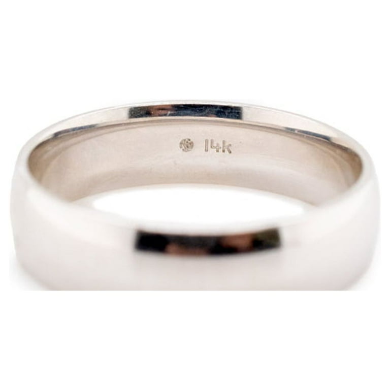 14K White Gold 6mm Men s Wedding Band Walmart
