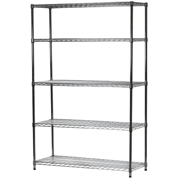 Shelving Inc. 18" d x 54" w x 64" h Chrome Wire Shelving with 5 Shelves