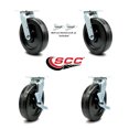 thumbnail image 2 of 8 Inch Phenolic Caster Set with Ball Bearings 2 Swivel Lock 2 Brake SCC, 2 of 2