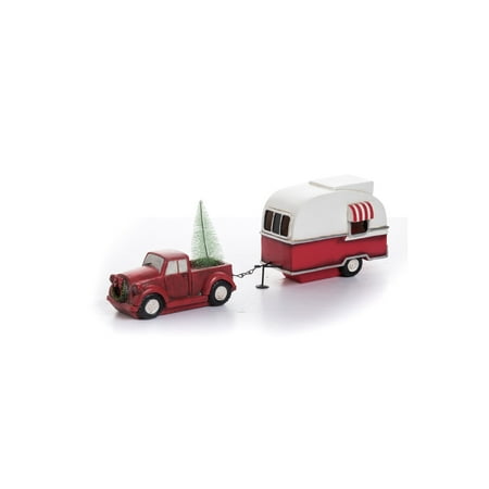 Transpac Resin Light Up Vintage Camper & Truck (Best Truck Campers Reviews)