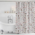 thumbnail image 3 of Flowers Birds Shower Curtain, Waterproof Shower Curtains for Bathroom, Spring Botanical Floral Tree Branches Washable Fabric Bathtub Curtain Set Bath Decor with 12 Hooks Standard 72"x72", 3 of 8