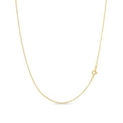 18K Gold Plated Sterling Silver Necklace - 1mm Box Chain - Hypoallergenic and Tarnish Resistant - Classic Design and Comfortable Fit - 20" - By Kezef Creations