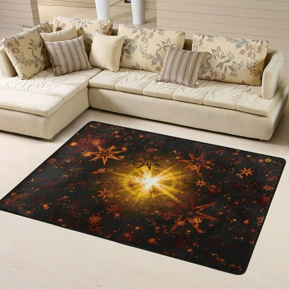 DouZhe Stars Shining Light Pattern Area Rugs Non-Slip Machine Washable Floor Mat, Fantasy Galaxy Style Carpet Doormat, 63x48 inches