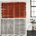 thumbnail image 2 of Brown Striped Shower Curtain, Waterproof Shower Curtains for Bathroom, Farmhouse Stripes Modern Abstract Art Washable Fabric Bathtub Curtain Set Bath Decor with 12 Hooks Long 72"x84", 2 of 8