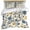 Multicolor, variant on Vintage Blue Yellow Bedding 3 Piece Duvet Cover Set Full Size, Spring Enchanted Garden Florals Soft Microfiber Comforter Cover with Zipper Closure & Pillowcases, Wrinkle & FadeResistant Quilt Cover