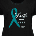 thumbnail image 4 of Inktastic Faith over Fear Ovarian Cancer Awareness with Teal Ribbon Women's Plus Size T-Shirt, 4 of 5