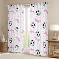 thumbnail image 2 of Erosebridal Pink Bowtie Soccer Black Out Curtains, Cute Sport Curtains Pack of 2 (42x63 Each) for Girls and Boys, 2 of 6